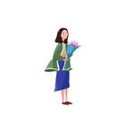 女孩插画透明背景图