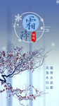 蓝色清冷霜降节日节气霜花H5启