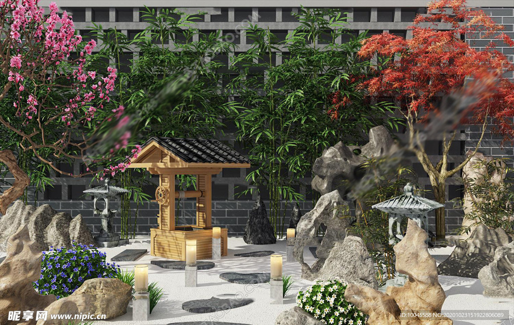 新中式 景观小品  花池 雕塑