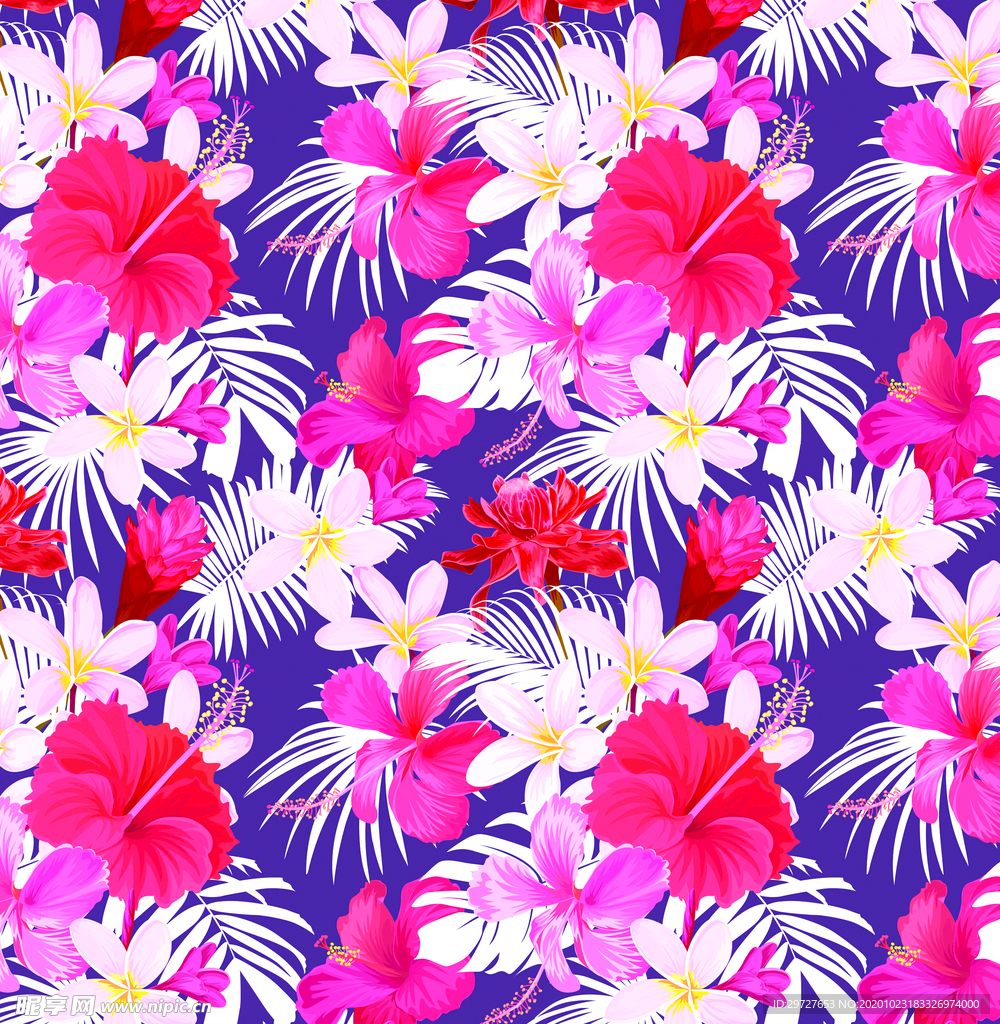 手绘 热带花卉