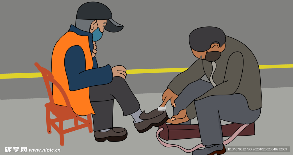 卡通创意人物配图插画