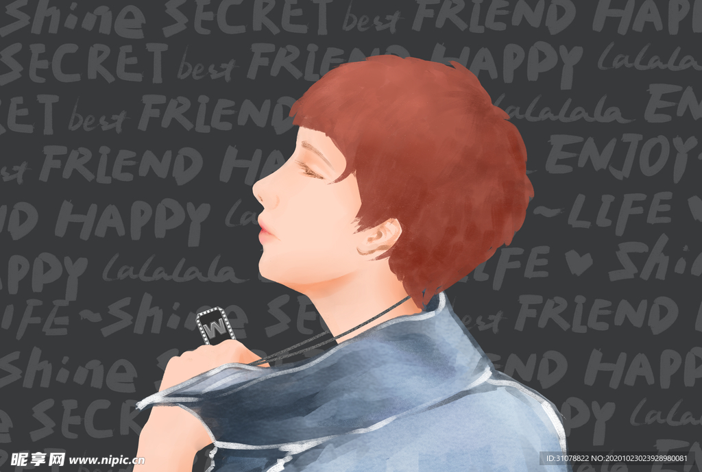 卡通创意人物配图插画