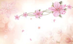 浮雕花 花藤 蝴蝶 花瓣背景墙