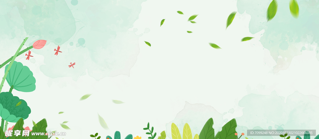 森系植物清新背景