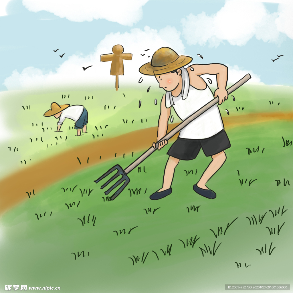 农田耕耘漫画海报