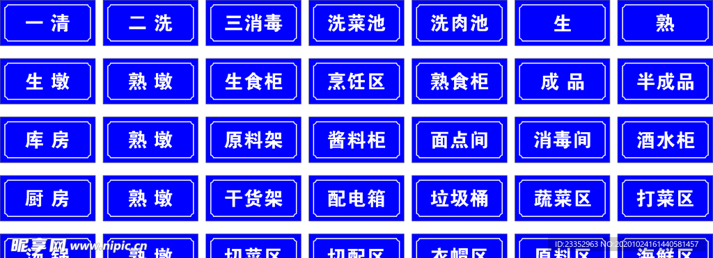 厨房标识牌