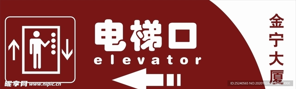 电梯口指示牌