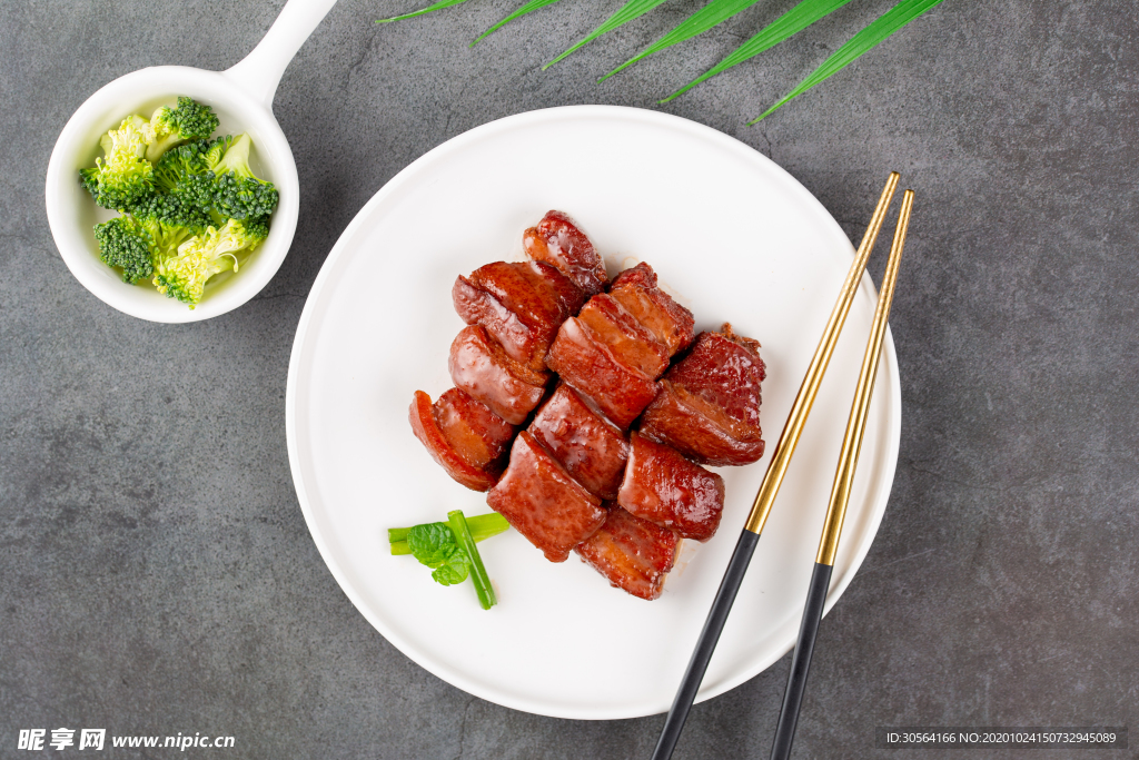 红烧肉美食食材背景海报素材