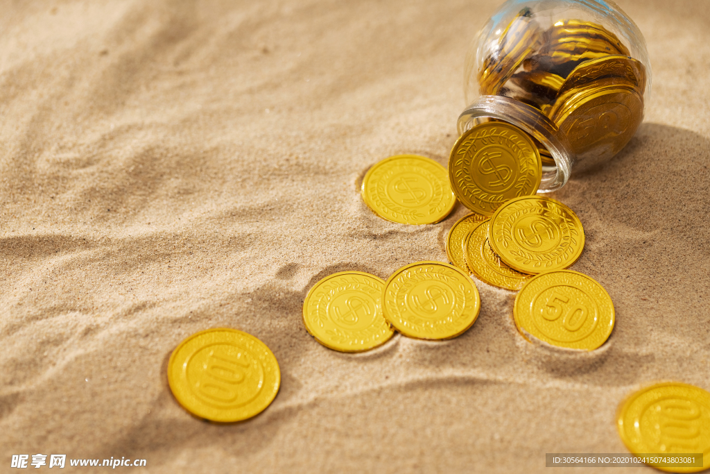 金币储钱罐财富背景海报素材