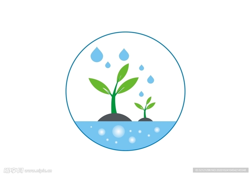 发芽 圆 水滴 创意 树苗