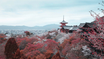 凉亭中式复古建筑背景海报素材