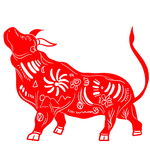 2021牛年剪纸插画
