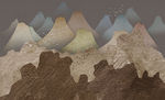 油画 鸽子 高山 背景墙