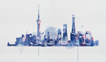 手绘城市 城市地标