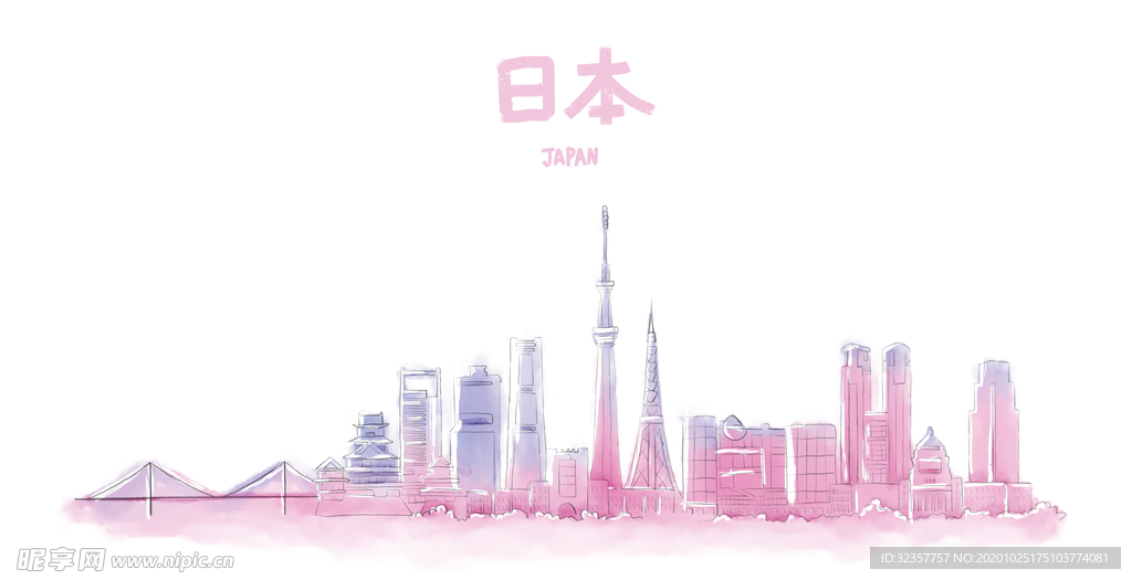 手绘城市 城市地标