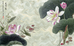 荷花背景墙