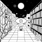 黑白动漫人物插画背景