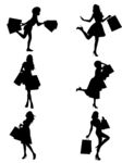 购物女人剪影