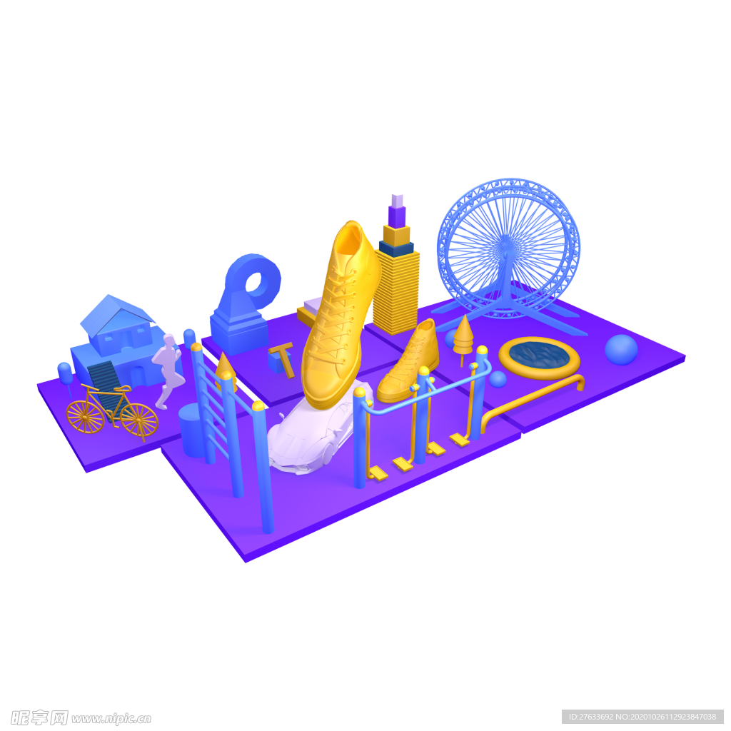 电商鞋子小场景可商用元素