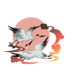 手绘仙鹤元素