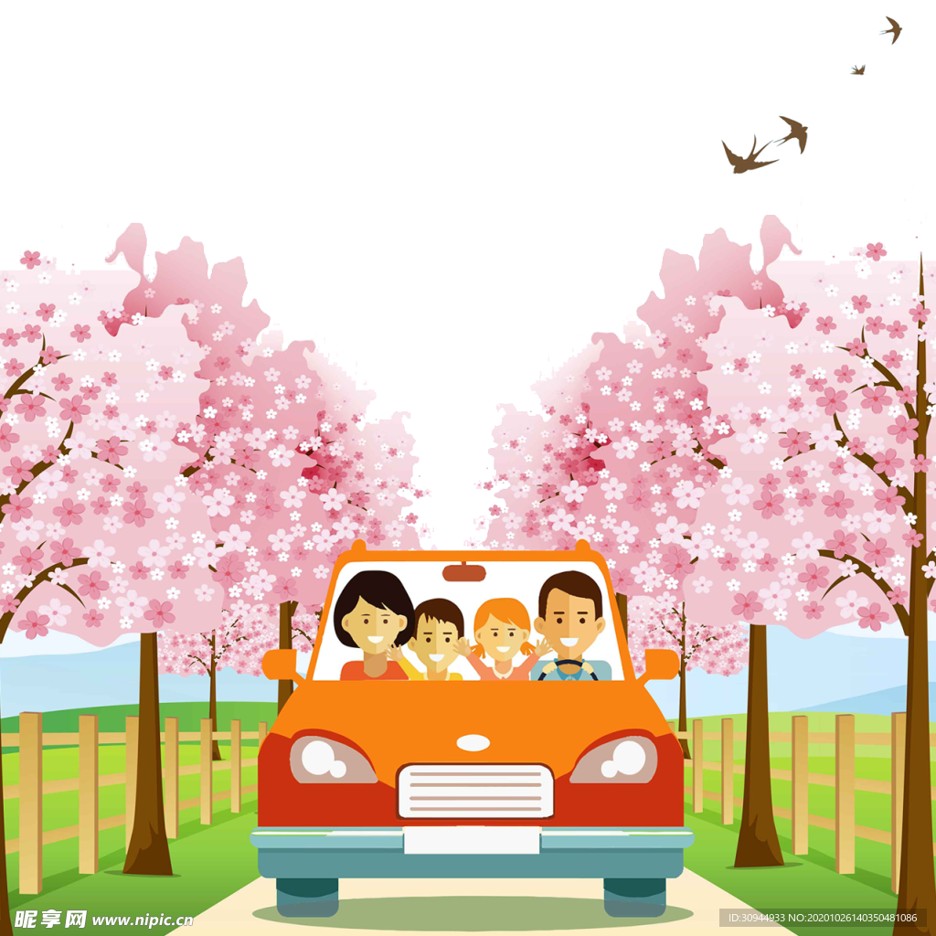 手绘樱花素材