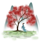 手绘樱花素材