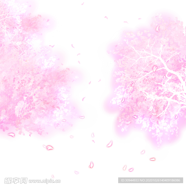 手绘樱花素材