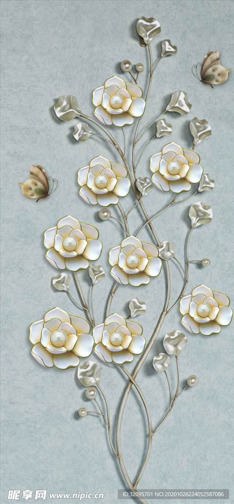 浮雕花 珠宝花 玄关图
