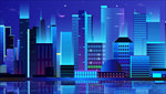 炫彩城市背景 炫彩背景 炫彩