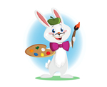 绘画的卡通兔子