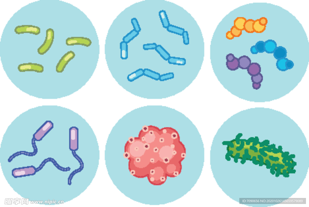 手绘卡通细菌