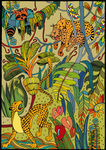 热带雨林动物印花布匹图案