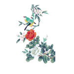 水彩中国风牡丹png素材