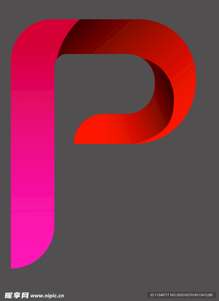 渐变字母P
