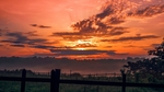 牧场夕阳天空云彩风景