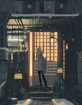 彩色动漫人物插画背景