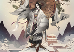 彩色动漫人物插画背景