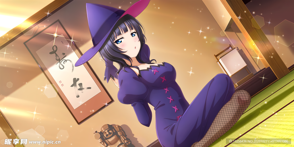 彩色动漫人物插画背景