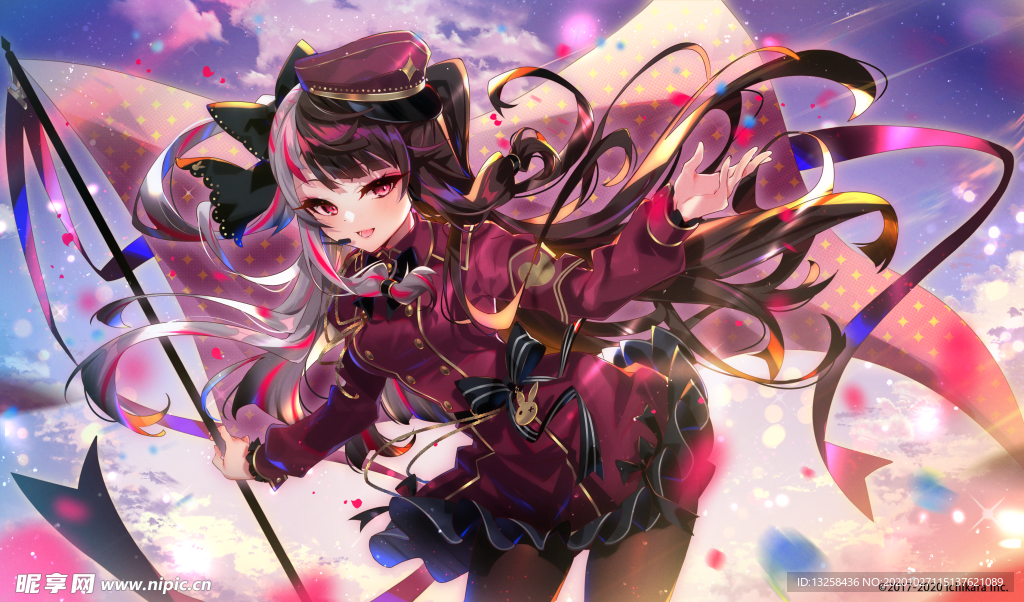 彩色动漫人物插画背景