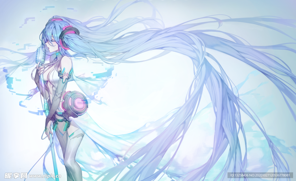 彩色动漫人物插画背景