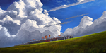 彩色动漫人物插画背景