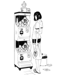 黑白动漫人物插画背景