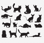 猫剪影矢量素材