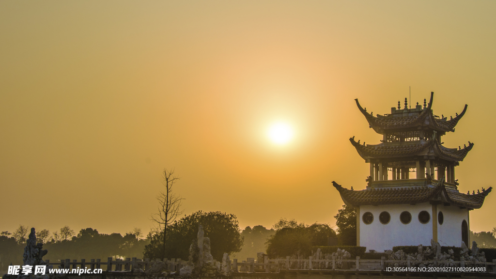 高塔旅游旅行建筑背景海报素材