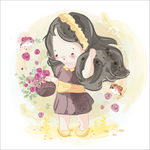 水彩手绘女孩