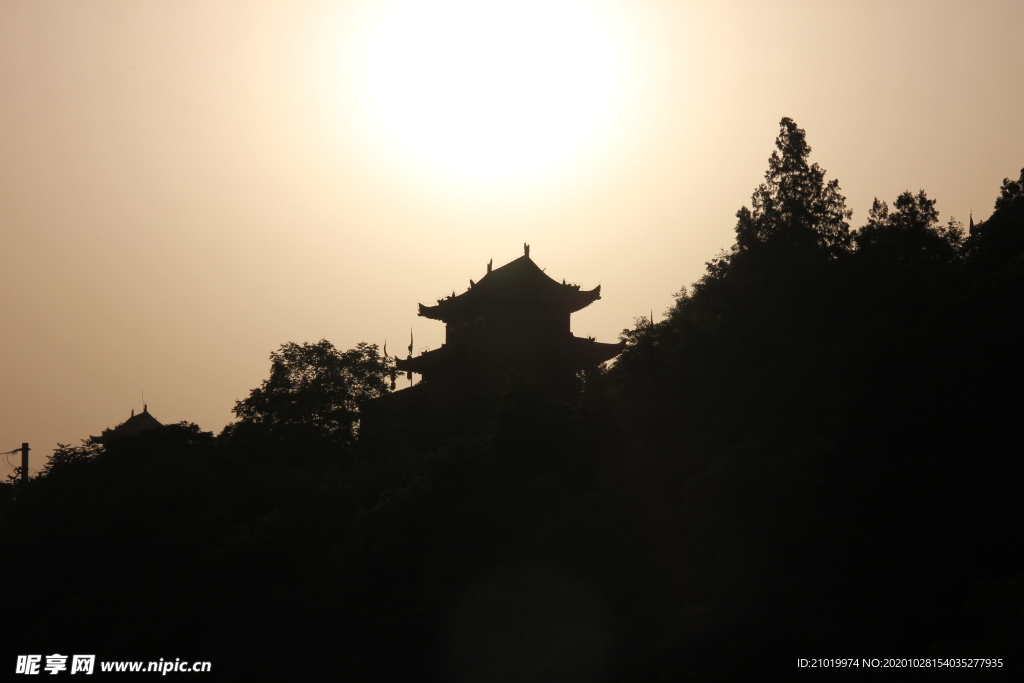 西安 城墙 落日 余晖 夕阳