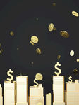 金色投资理财金融海报背景