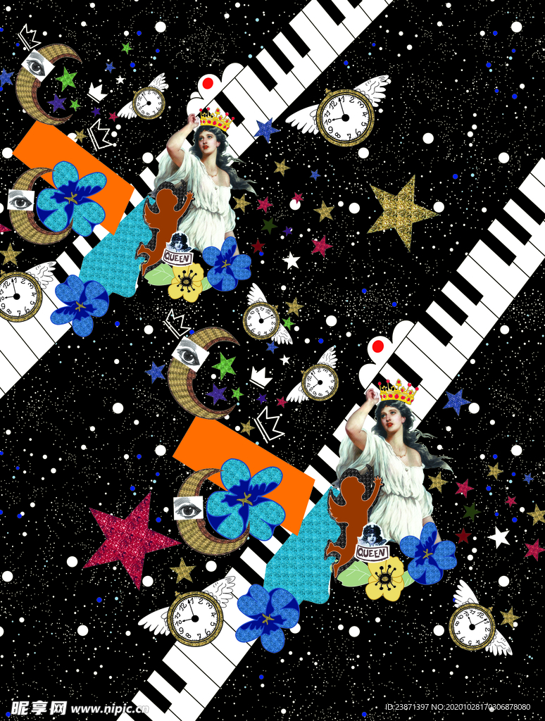 钢琴星空裙