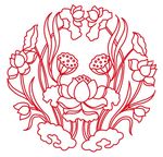 矢量荷花花纹