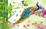 家和富贵孔雀图